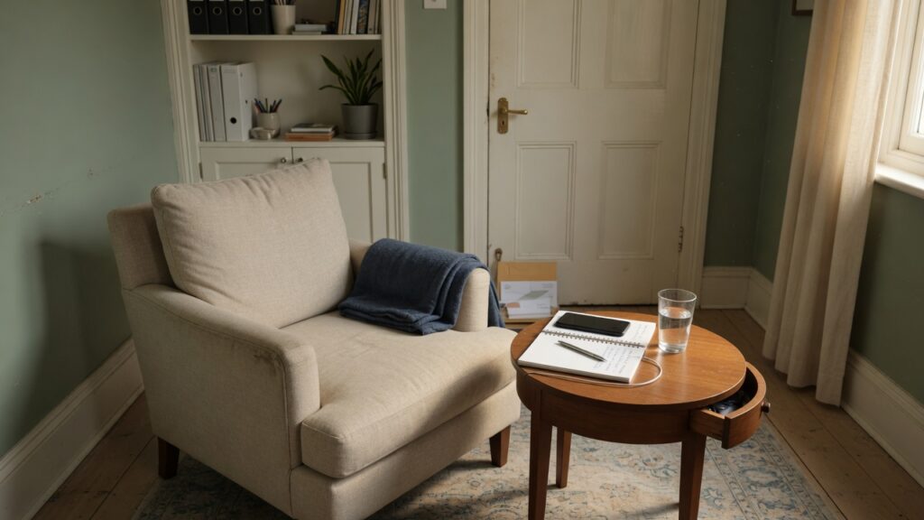 photo of armchair and quiet space to connect